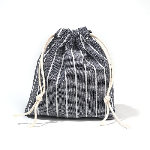 Cotton Linen Cloth Drawstring Bags Striped Storage Package Key Jewelry Pouch Coin Purse Travel Use 16x15cm - 15x14cm 2 PCs: 3