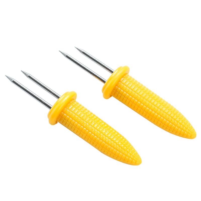 Corn Cob Holders BBQ Grill Prongs Grips Forks Party Food Skewers Dog Meat Kitchen Tool Outdoor Barbecue Accessory