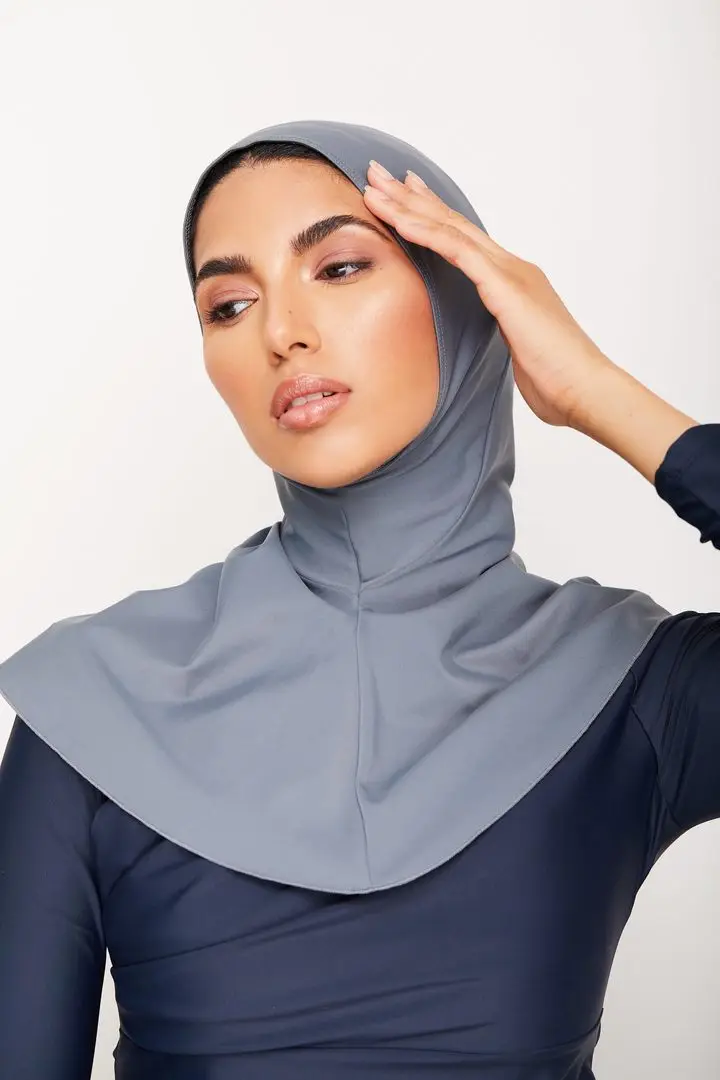 Gorro turbante musulmán de color sólido, Hijabs de natación de cobertura completa para mujer
