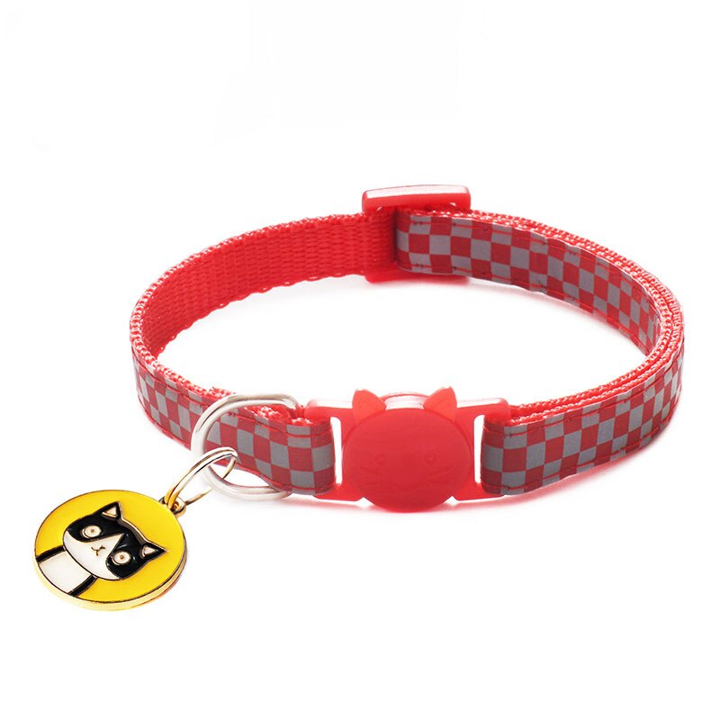 Reflective Charm and Bell Cat Collar Safety Elastic Adjustable Colors Pet Product Small Dog Collar for Kitten Puppy Pets: 6