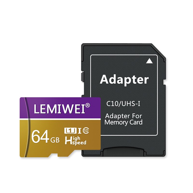 Lemiwei Geheugenkaart 8Gb 16Gb Klasse 10 Hoge Snelheid U1Purple Mini Tf Card 64Gb 32Gb Gouden kaart Voor Smartphone: 64GB