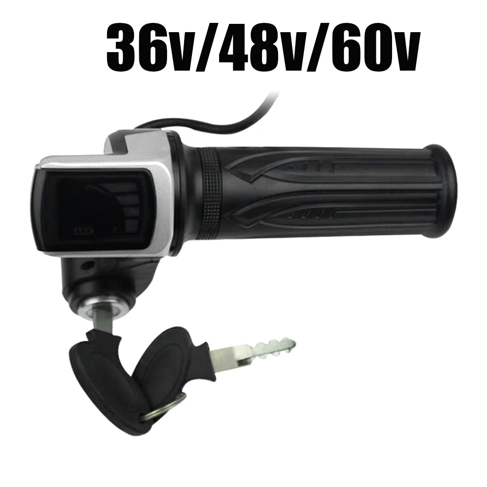 Poignée d'accélérateur pour Scooter électrique 36V/48V/60V, avec verrouillage à clé, indicateur d'alimentation, contrôle de vitesse, guidon, accélérateur d'accélérateur pour scooter électrique