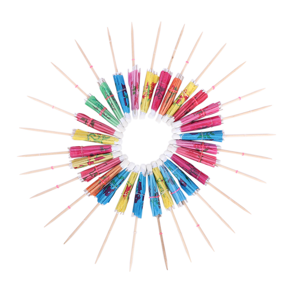 Parasol en papier pour décoration de Cocktail, parapluie, décor de boisson glacée d&#39;été, 50pcs
