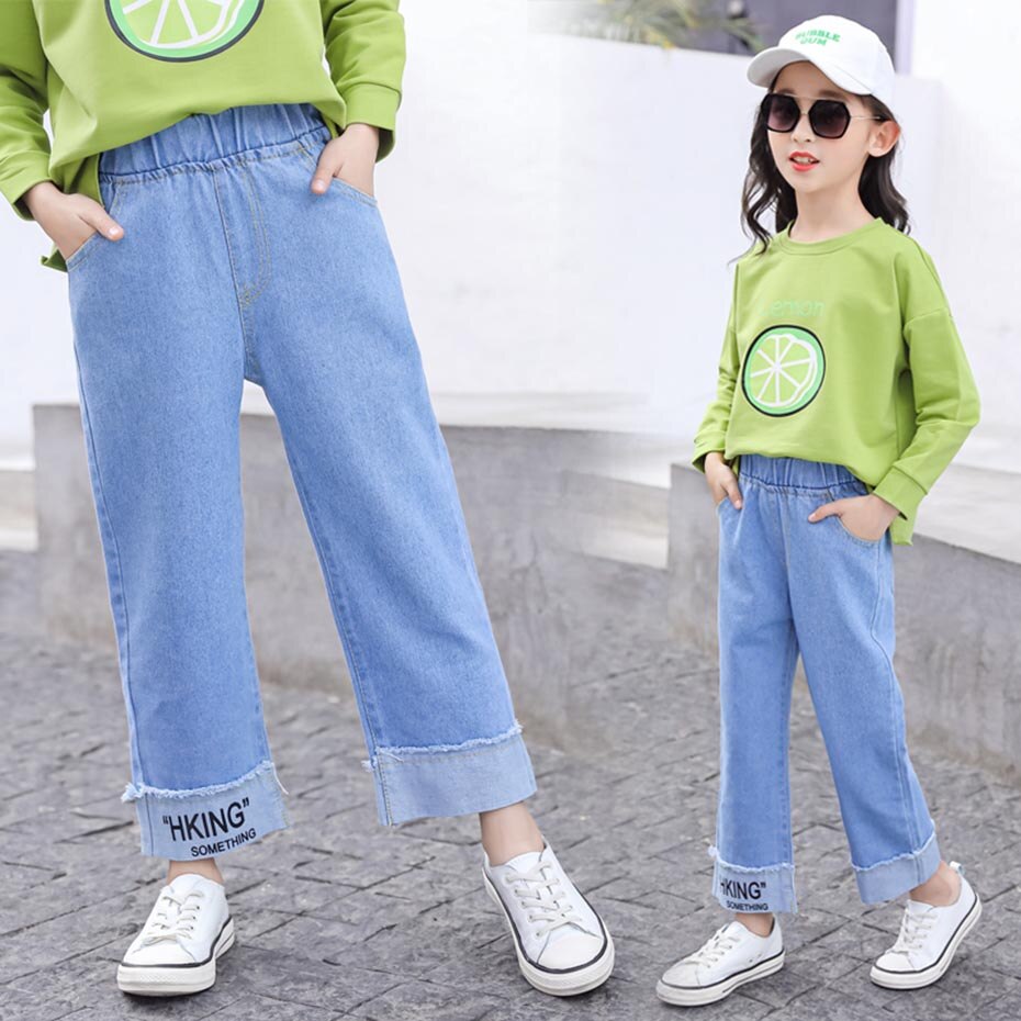 Jean Fille Taille élastique - Coupe Large, Confortable - Pour 6 à 16 Ans - Denim Stretch - 5