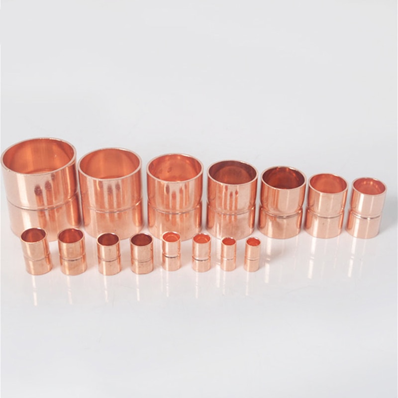 6mm-35mm 99.9% Rood Koper Connectors Rechte Koppeling Voor Airconditioning Koperen Leidingsysteem