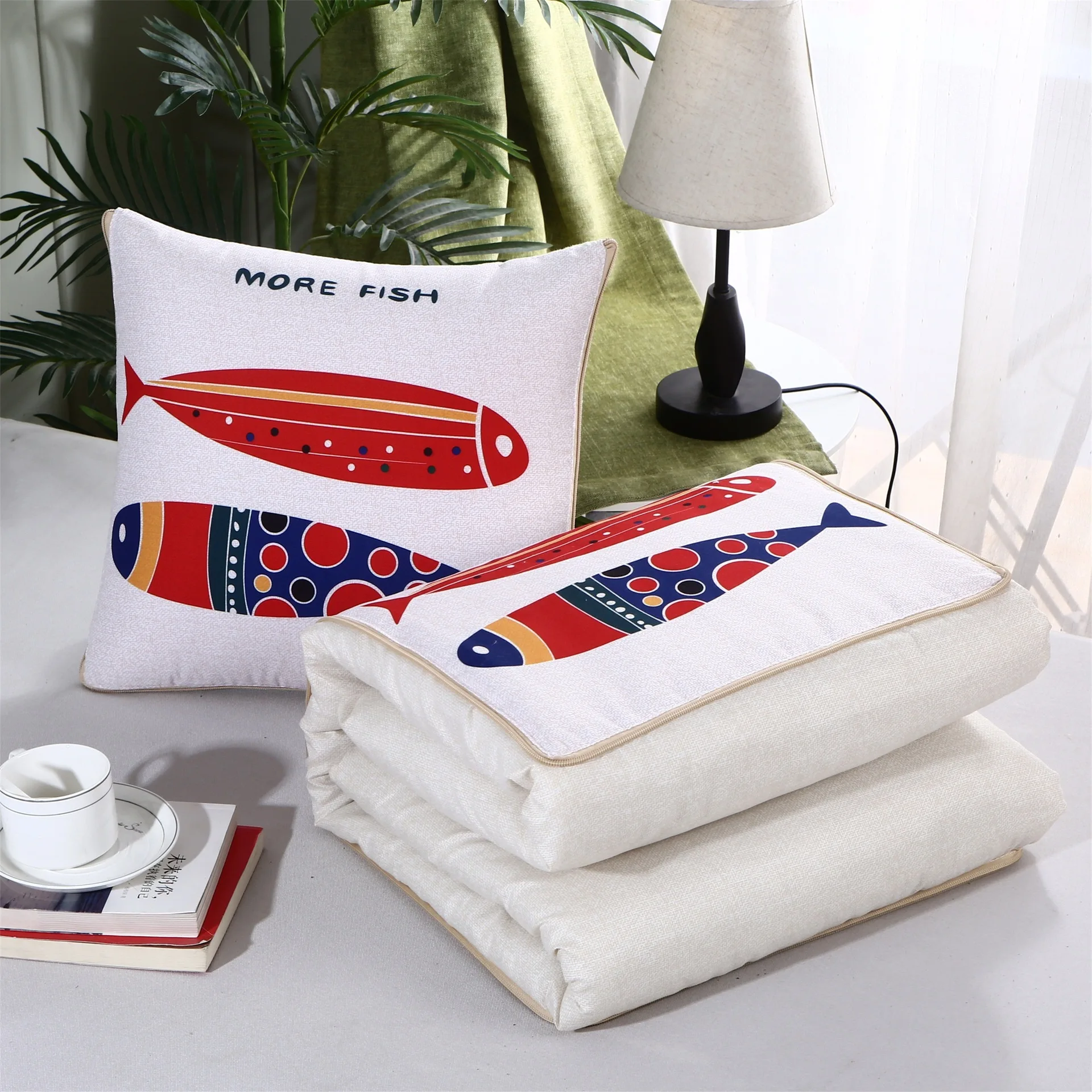 Multifunctionele deken Opvouwbaar kussenkussen, PP-katoen voor bank, bed, auto, reizen 2 in 1, cartoonkussens, kussens, dekens: 40*60 / plum