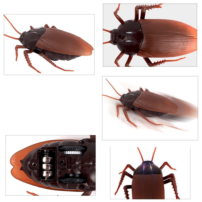 Remote Control Cockroach Toy Infrared Electric Simulation Insect Toy Prank Insects Joke Scary Trick Bugs for Adult
