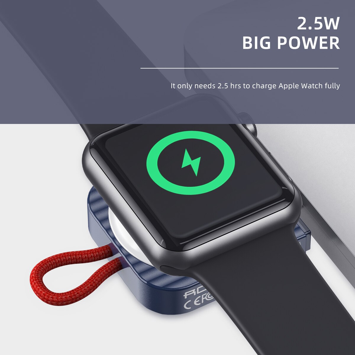 ROCK Wireless Charger for Apple Watch Series 7 6 5 4 3 Portable Magnetic Qi Wireless USB Fast Charging Dock for iWatch SE 2 1
