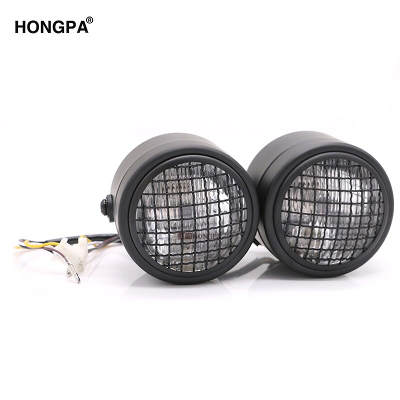 Universal Motorcycle Moto Front Dual Headlight Lamp Head Light For Cafe Racer Dirt Bike Street bike Naked Motor
