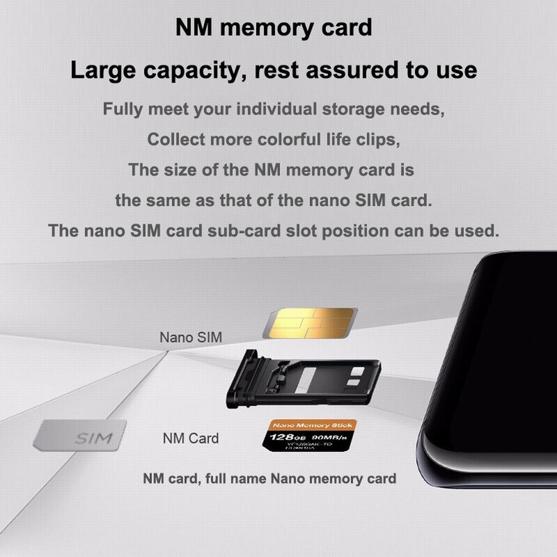 NM Card Nano Memory Card 128GB 90MB/s For Huawei Mate20/X/RS/P30/Pro With USB3.1 Gen 1 Type-C Phone NMCard NM-Card Stick Reader