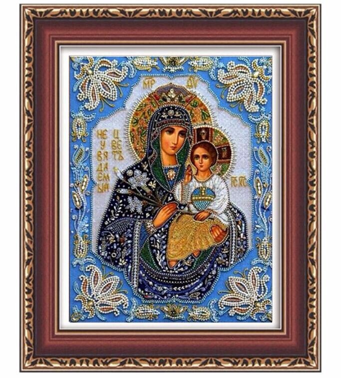 Pintura de diamante 5D DIY con icono religioso, decoración del hogar, bordado de diamantes, cuadro de diamantes de imitación cuadrado de estilo clásico