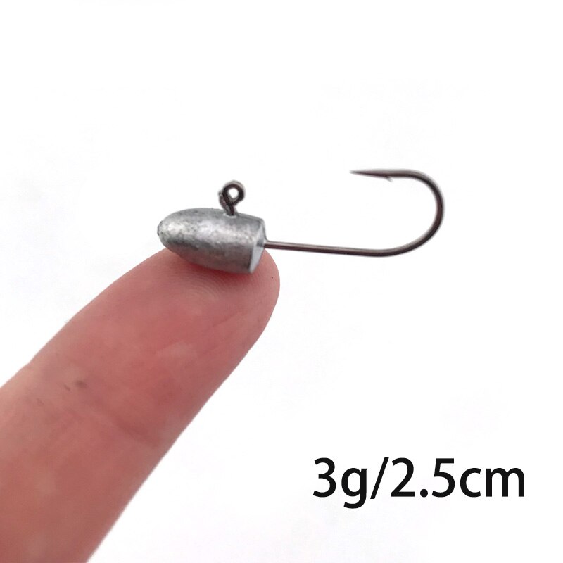 Anzuelo de gusanos pequeños y suaves de OBSESSION, anzuelo de Rockfish 1g, 2g, 3g, 4g, 10 Uds., Mini anzuelos de plomo para pesca de carpa: 10pcs 3g 2.5cm