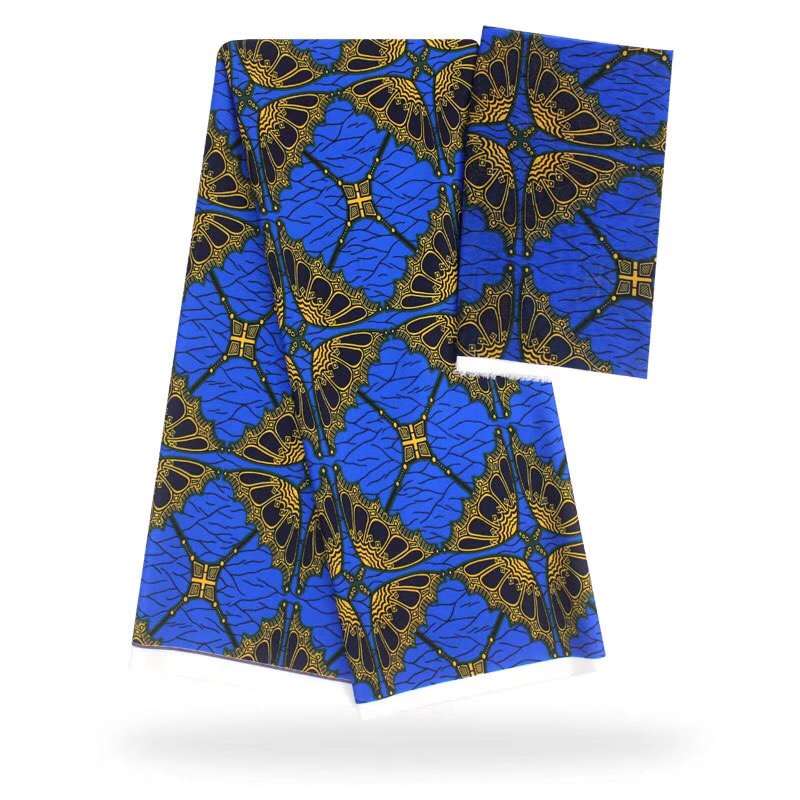 Ankara African Wax Prints Fabric Nigerian Satin Wax Fabrics 5 Yards Imitate Slik Fabric For Dress SM30