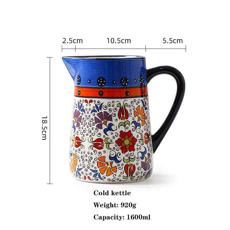 Vajilla serie de sombras de flores, Dishe cuenco de cerámica, plato de cena para el hogar, cuenco para sopa, contenedor de comida, plato de comida occidental, cuenco para ensalada de frutas: Cold kettle