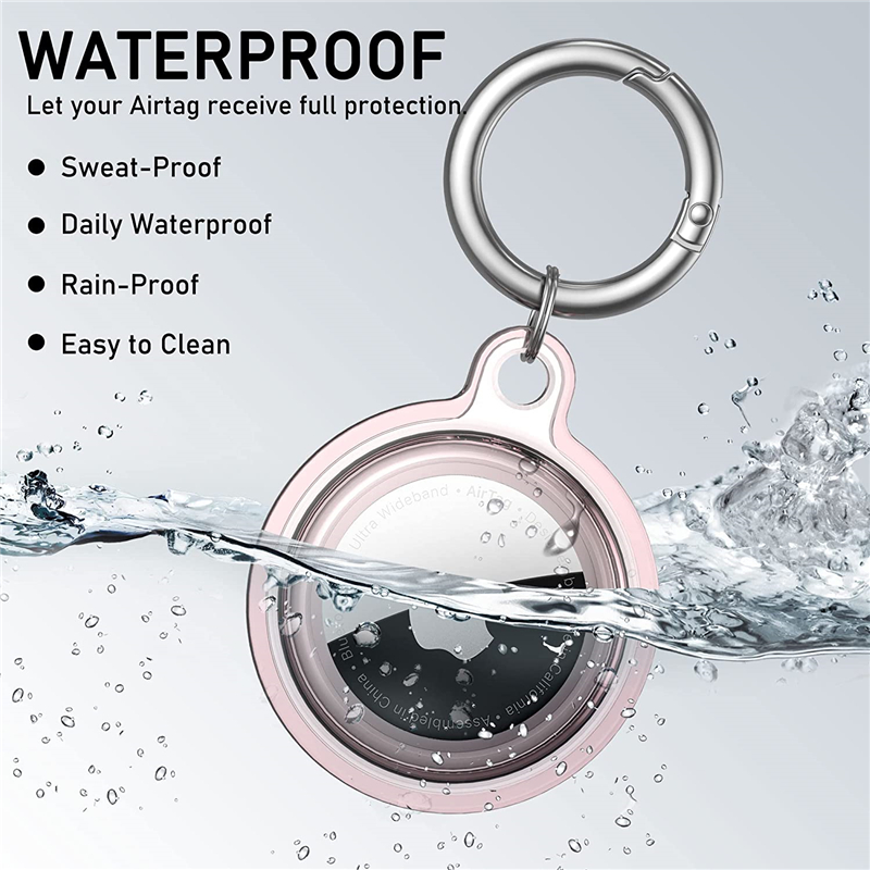 For Apple Airtag Case Transparent Waterproof TPU Cover With Anti-lost Keychain For Airtag Case Luggage Backpack Protective Cover