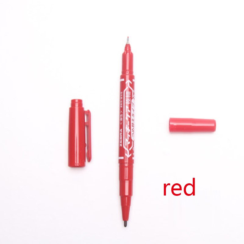 12 pièces Zèbre Huileuse Petite bicéphale Marqueur Stylo MO-120-MC à séchage Rapide Stylo N'est Pas de Décoloration, et Non toxique: Red