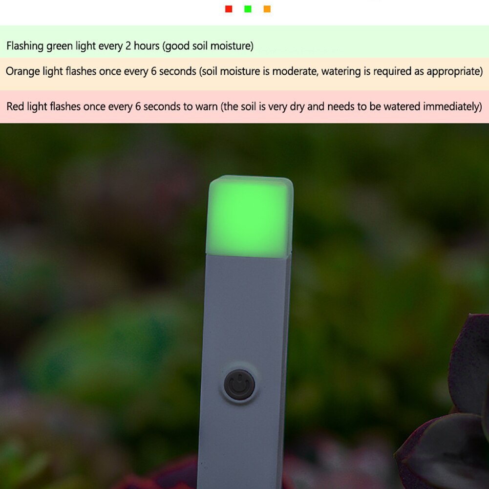 Medidor inteligente de humedad de suelo, Detector de humedad de suelo con función de luz rápida, recordatorio de falta de agua para plantas, flor de jardín
