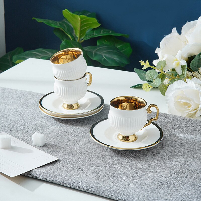 6 cups and 6 plates, ceramic cups and saucers simple home afternoon cups and saucers coffee cups and saucers set