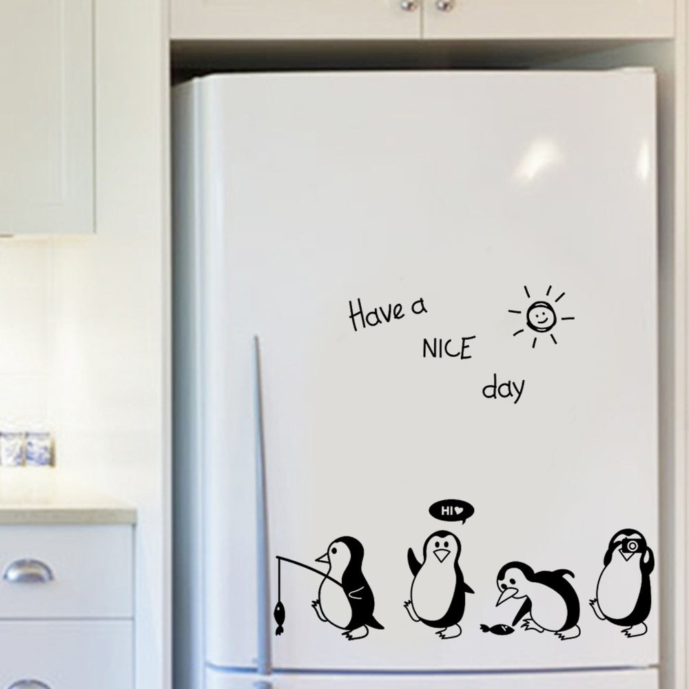 Havea Nice Day Cute Penguin Sticker Fridge Kitchen Fridge Wall Stickers Art wallpaper room decoration decor adesivo de parede