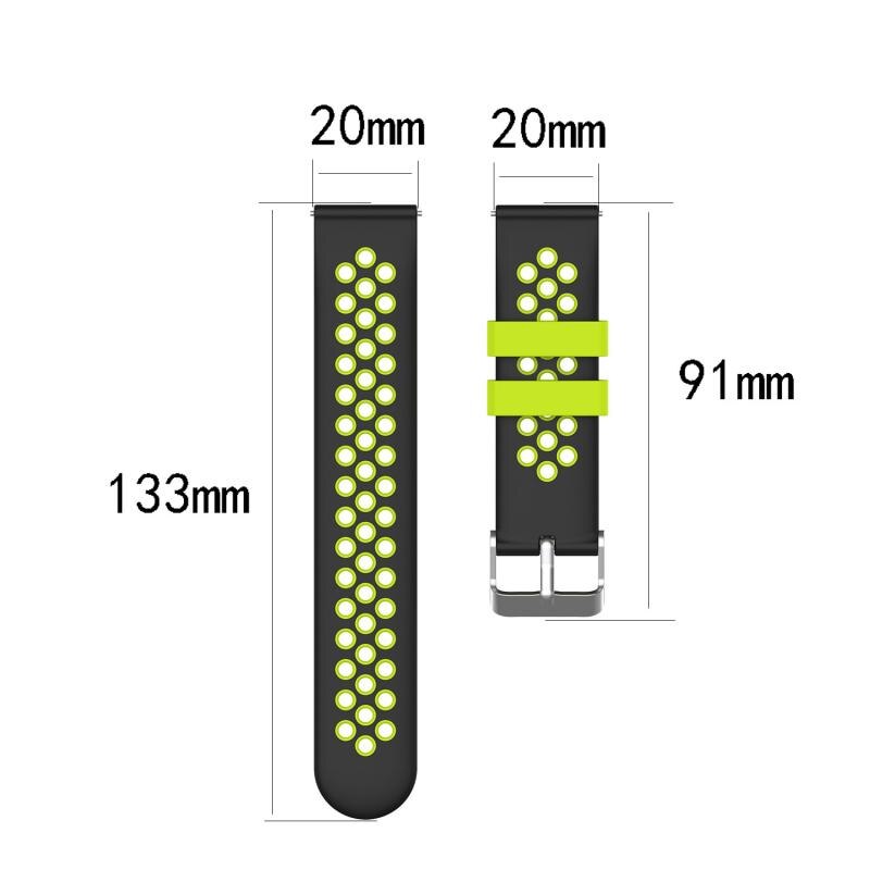 20mm Two-color Watch Strap For Samsung Galaxy Watch Active 2 Sport Silicone Smart Wristbands For Galaxy Watch Active 2 Strap