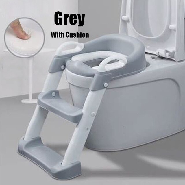 Asiento De Entrenamiento Plegable Para Niños, Asiento De Inodoro De Entrenamiento De Pu De Altura Ajustable Con Taburete