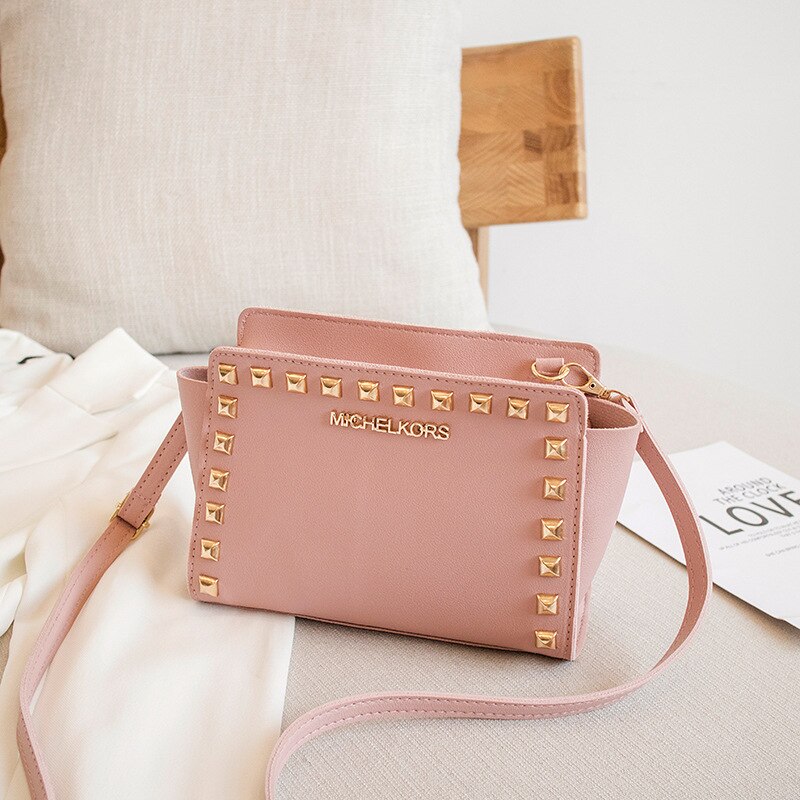 Bandolera cuadrada con patrón de tela para mujer, mini bolso de mano femenino a la , con cierre y diagonal de un solo hombro,: Rosa