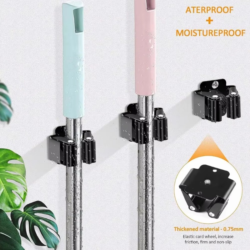 1-10Pcs Mop Broom Holder Wall Mounted Storage Clips with Screws Handle Hanging Tools for Home Kitchen Bathroom Garden Clips