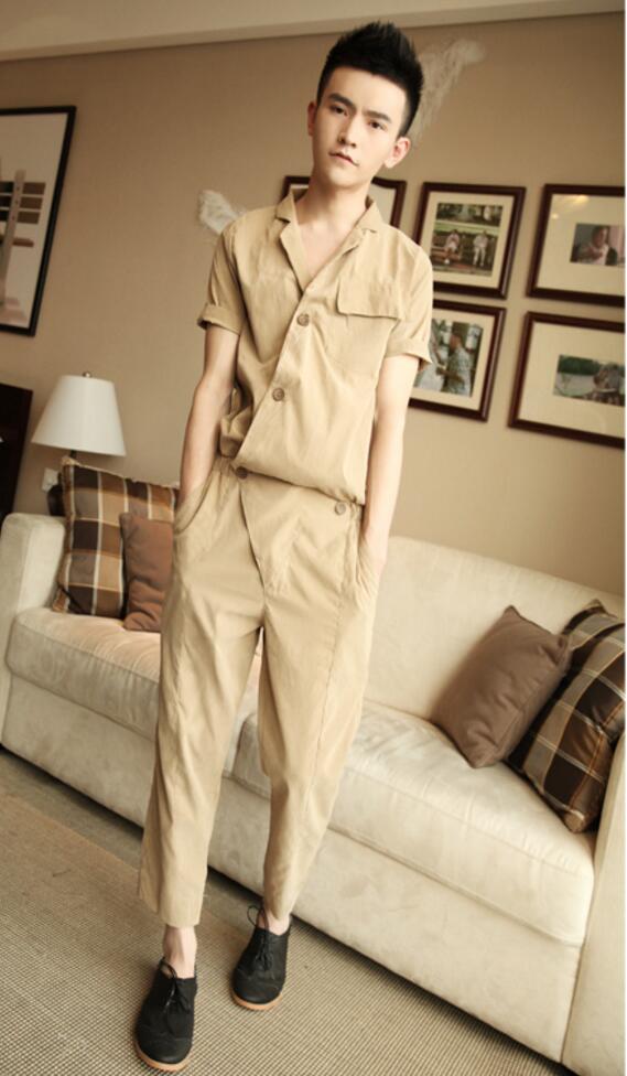 Men clothing Hair Stylist coverall hip-hop costume jumpsuit tooling overalls plus size singer costumes