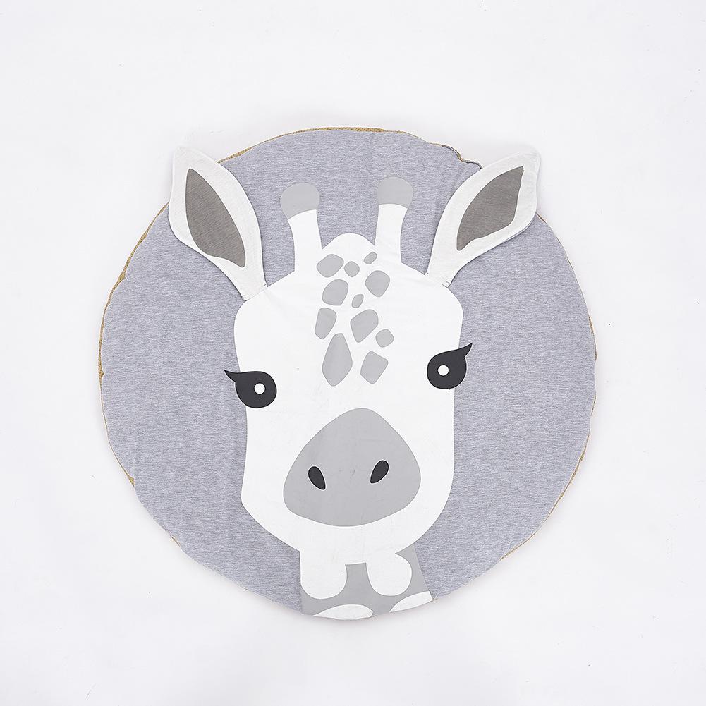 Animal nórdico, esteras de juego acolchadas para bebé, estera de algodón suave para gatear, alfombras de juego para niñas, alfombra redonda para el suelo para la decoración Interior de la habitación de los niños: Giraffe 90cm