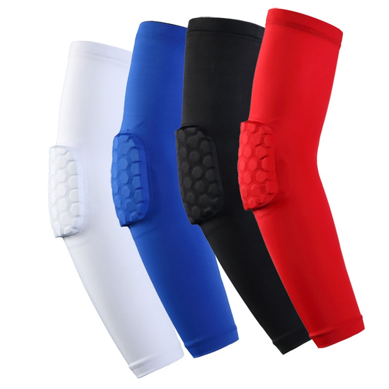 Single Sports Armguard Basketball Honeycomb Anti-collision Elbow Support Lengthened High Elastic Quick-drying Protective Gear