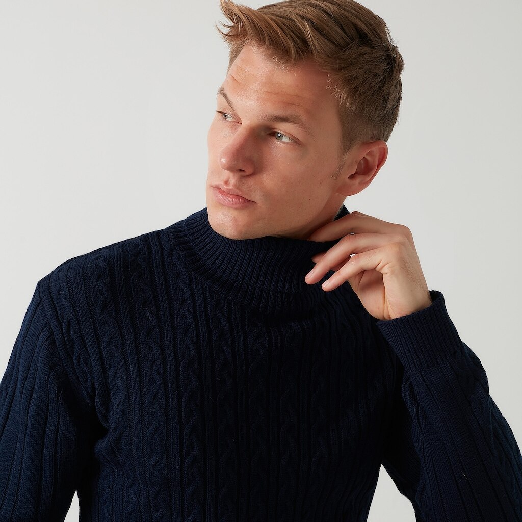 Buratti splot włosów rybak kołnierz szczupły dopasowanie sweter męnarty 554 K900