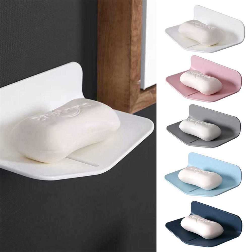V-shaped Bathroom Soap Basin Wall Mounted Soap Rack Soap Box For Shower Soap Dishes Bathroom Sponge Dish Accessories