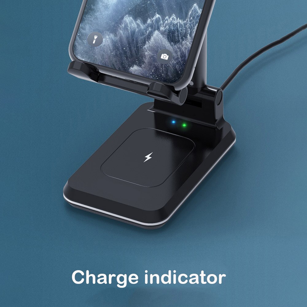 Fdgao draadloze opladerstandaard draagbare telefoonhouderbeugel 2 in 1 10w qi snellaadstation voor airpods pro iphone samsung
