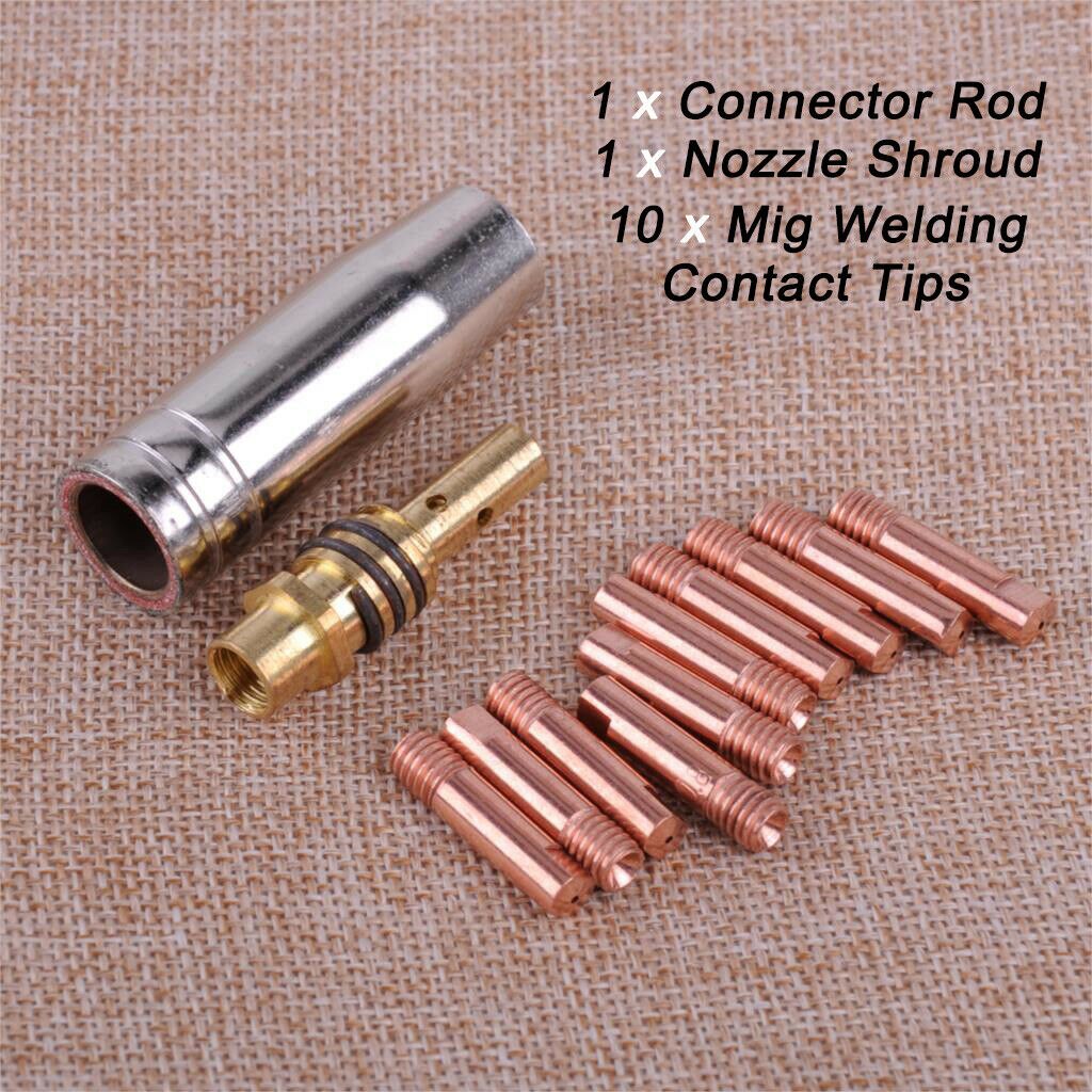 Nozzle Welding Accessories 12pcs/Set 15AK MIG/MAG Welding Tips 0.8x25mm