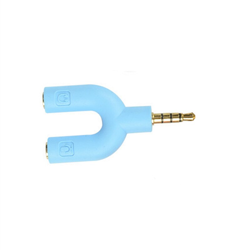 Divisor de auriculares duales, Conector de 4 polos, 3,5, conectores de altavoz de Macho a hembra doble, adaptador de Audio de 3,5mm, minidivisor, 10 Uds., 3,5: Blue / 1 package