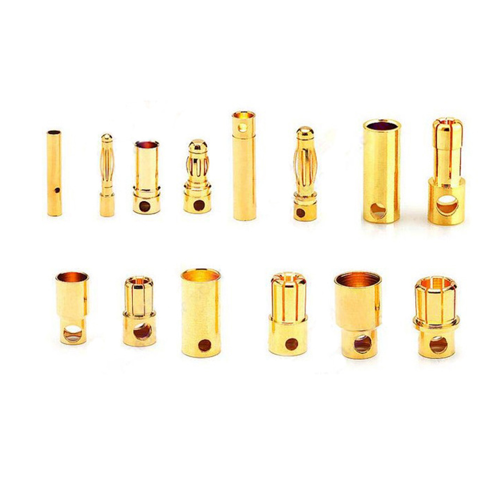 1-10 paires 2mm 3mm - 8mm balle fiche banane plaqué or banane mâle femelle connecteur fiches de batterie Kits pour pièces de batterie RC bricolage