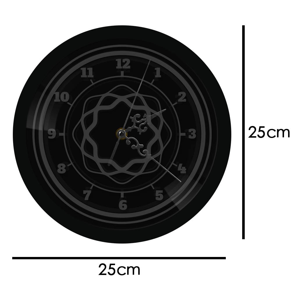 LED Lighting Multi-Coloured Retro Style Clock Wall Watch Mandala 3D Floral Pattern Arabic Numerals Decorative Clock Lighting Art