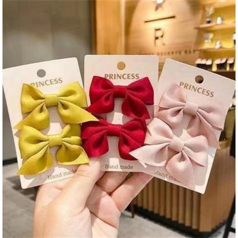 Pinza para el pelo con lazo de 2 piezas, pinzas para el pelo de flores elegantes para niños y mujeres, conjunto de accesorios para el cabello con horquillas, accesorios Bair de estilo coreano