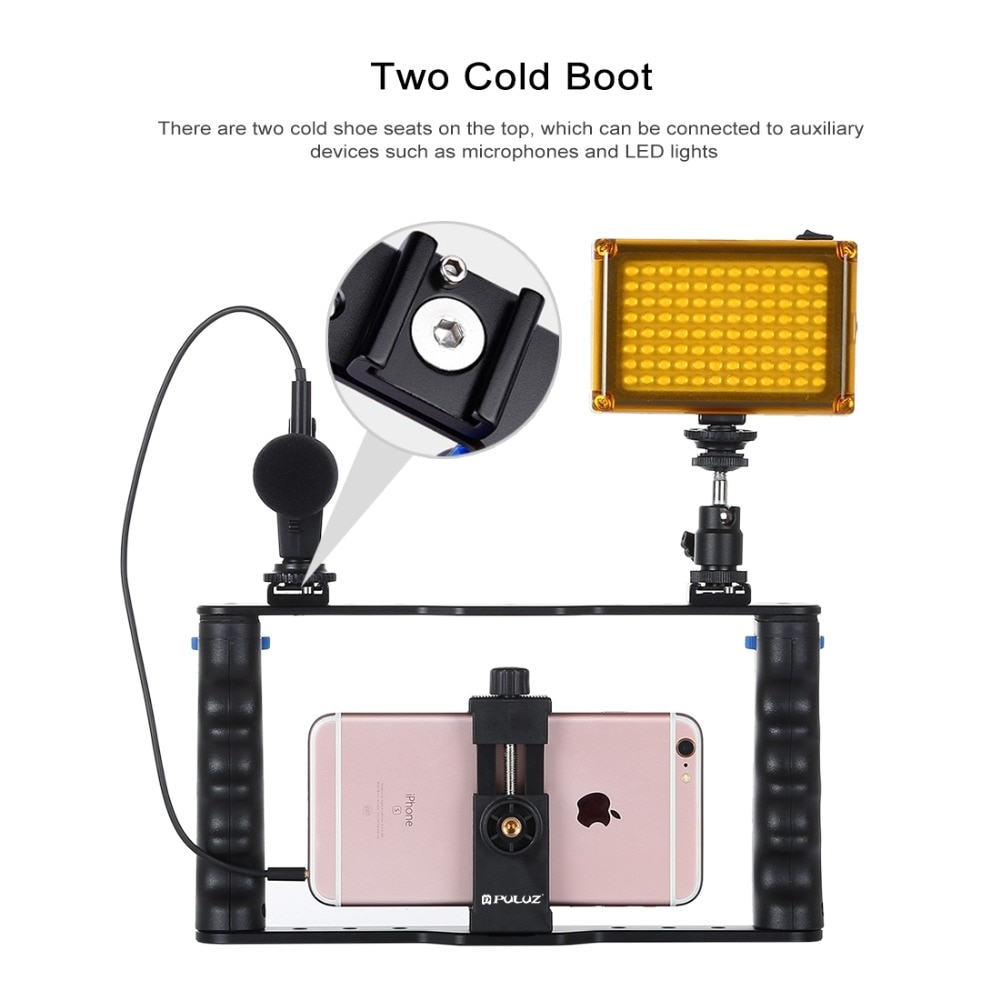 PULUZ Live Rundfunk Smartphone KäFeige Video Anlage Filmausrügestochen Aufnahme Griff Stabilisator Halterung Kamera Vlogging Anlage fallen