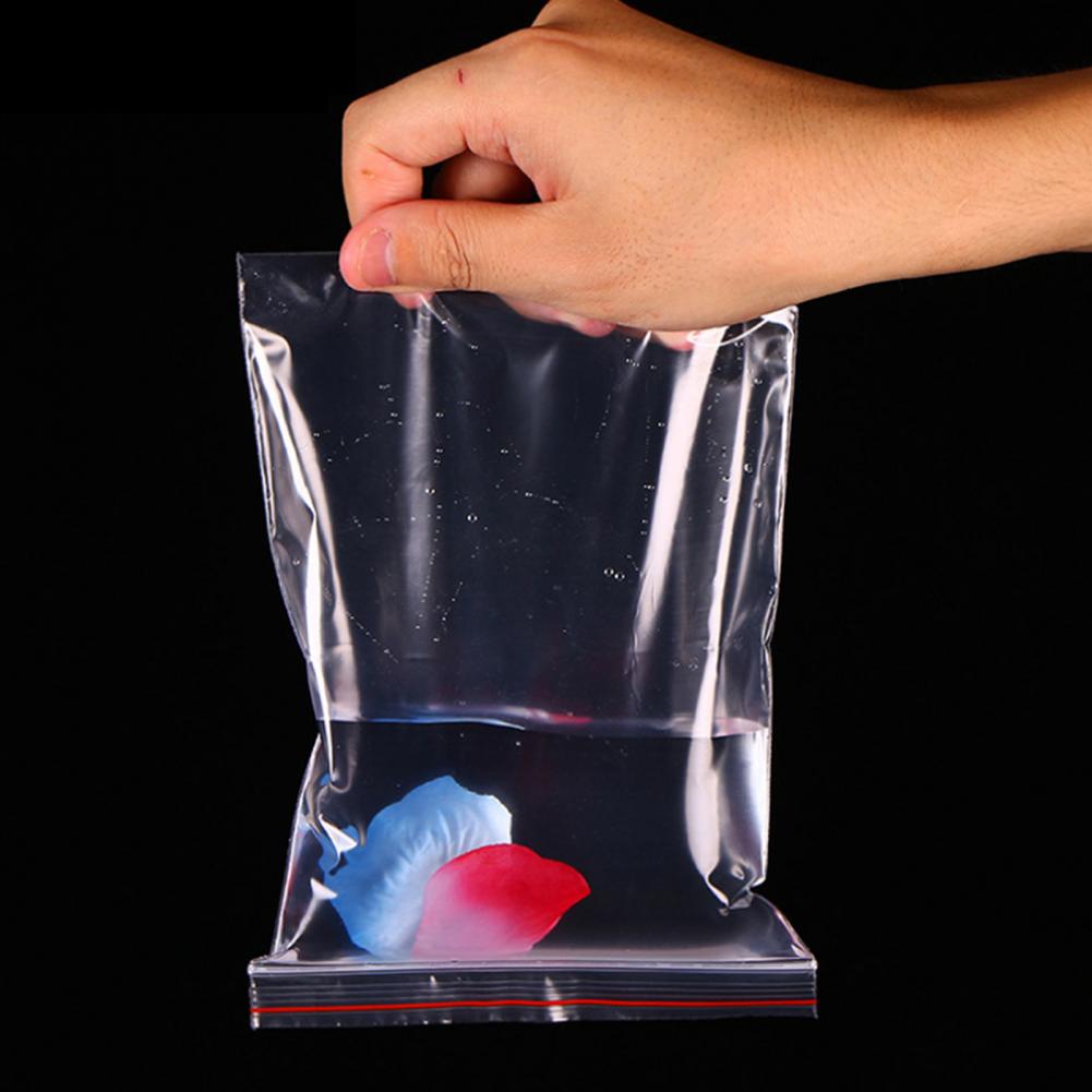 100Pcs Transparent Ziplock Bag Thick Reusable Clear Plastic Bag for Daily Use Food Storage Bag Kitchen Storage Food Organizer