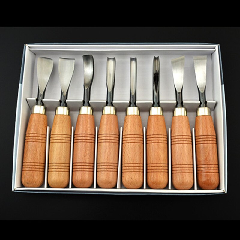 6/8Pcs/set Woodworking Engraving Tool Combination Dry hand Wood Carving Tools Chip Detail Chisel set Knives Tool