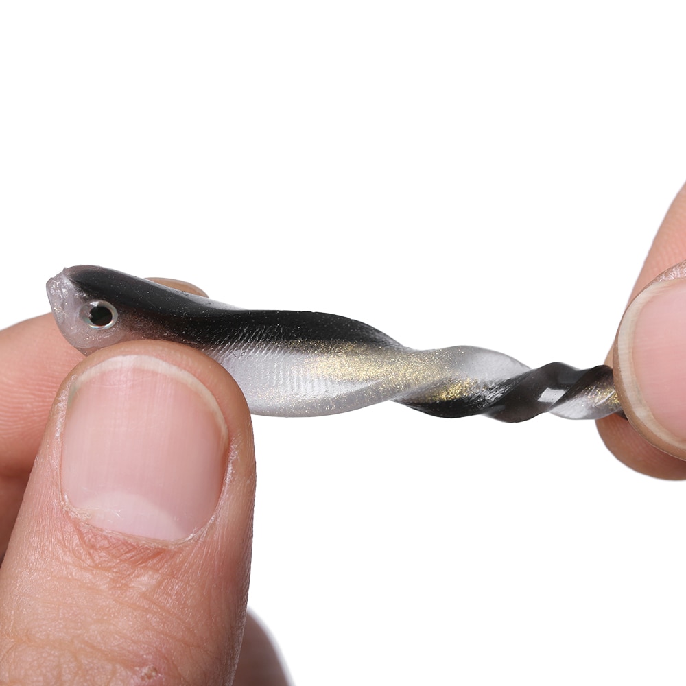 10 kpl/pussi pehmeä katkarapu madot kalaviehe hopea silikoni vaapuja kalastusvälineet jigging toukka kalastussyötti jigipää syötti 8cm/2g