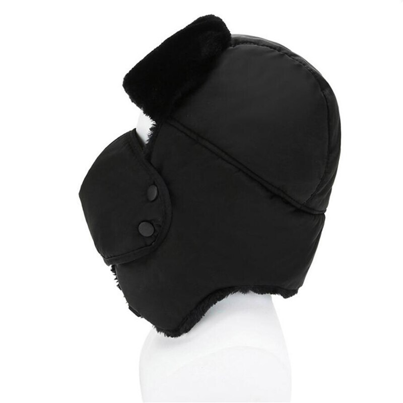 Vinter mand fortykning hat ørebeskyttere plus fløjl udendørs ørebeskyttelse varm leifeng hat kvinder maske næse beskyttelse cap