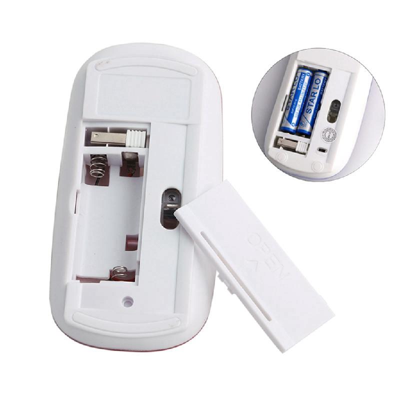 Jolie souris optique sans fil, 2.4GHz, Ultra fine, avec récepteur USB, pour ordinateur portable