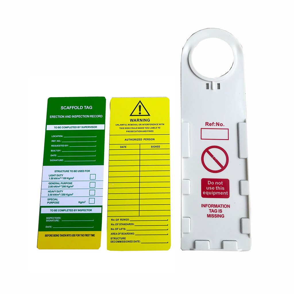 Sikkerhedsulykkesforebyggelsesmærke og holder sikkerhedsstillads inspektionskort