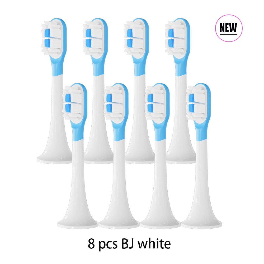 Cabezales de repuesto para cepillo de dientes eléctrico Xiaomi Mijia T300 T500, boquillas con cubierta antipolvo y embalaje al vacío recambios cepillos dientes oral: Blanco y Negro