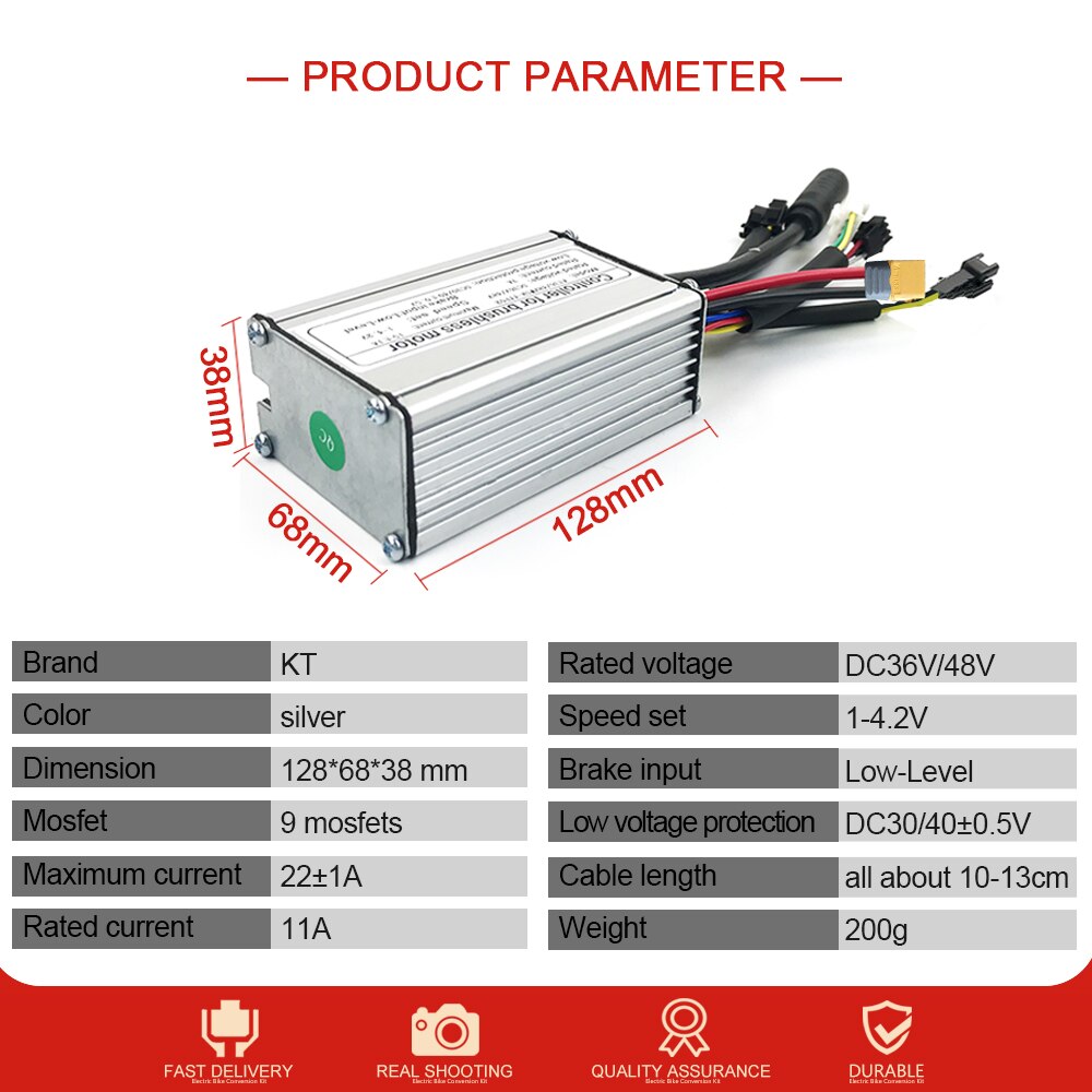 JN 22 A wasserdichter Controller für E-Bike, 36 V 48 V, 500 W