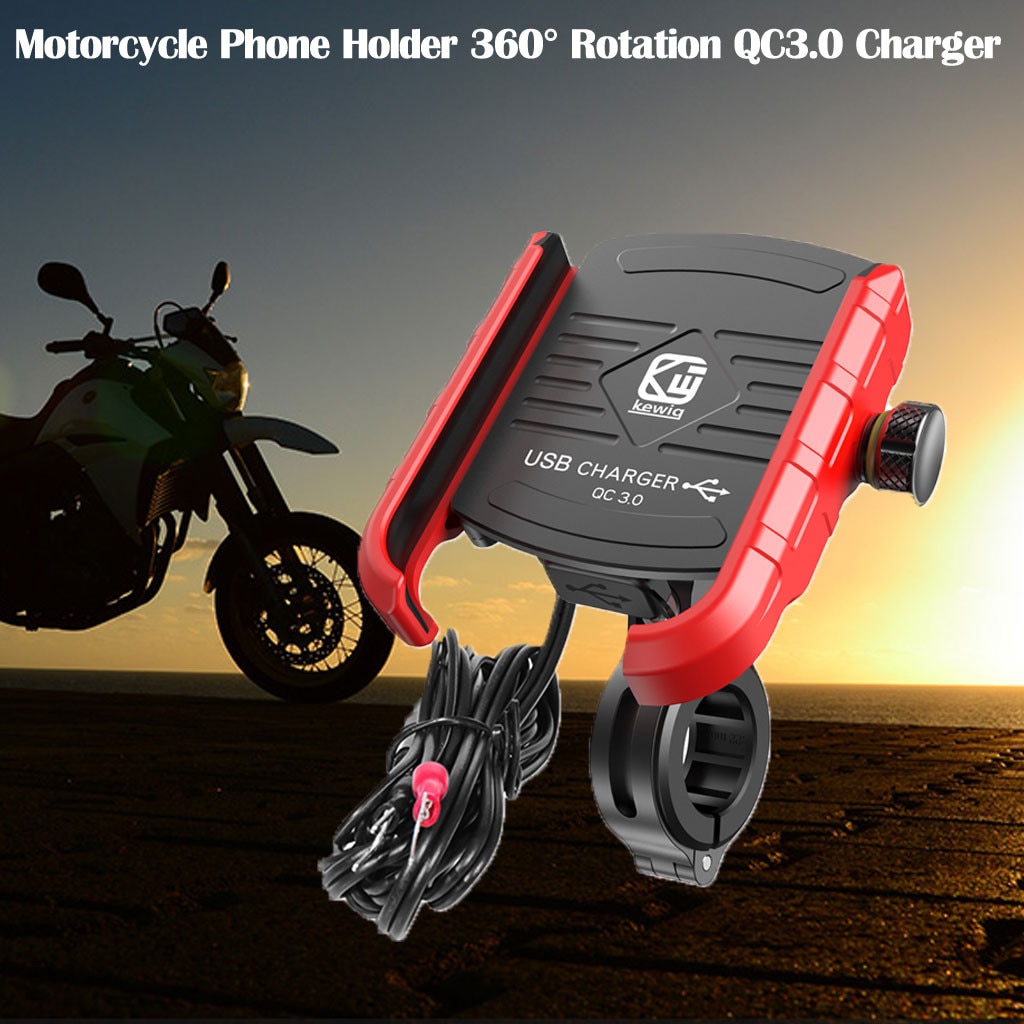 Waterdichte Aluminium Fiets Motorfiets Handlebar Mount Holder Mobiele Telefoon Snel Charger3.0 18W Met USB Charger Functie Neer # Y1