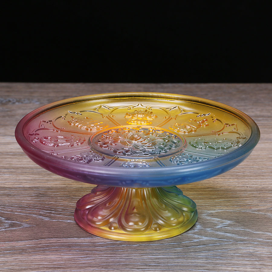 Boeddhistische Leveringen Lotus Vorm Acht Gunstige Glazen Meubels Decoratie Ornamenten Voor Fruitschaal Boeddhistische: C / 7Inch