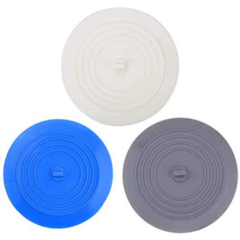 3 pack 6 tum stort silikon badkar propp badkar propp avloppsplugg sjunker hårpropp platt sugskydd för kök badrum: Blanda färg